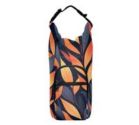 FRODOTGV Sangle de transport polyvalente pour bouteille d'eau motif feuilles de pêche bleues pour la marche, la randonnée, le sac à dos pour bouteilles de 50/61/81/1,2 l