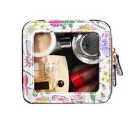FRODOTGV Summer Meadow Mini trousse de maquillage transparente avec fermeture éclair Motif fleurs, Fleurs sans couture de prairie d'été, 1 Size
