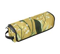 FRODOTGV Sweet Lily of Valley Gold 2 en 1 Organiseur d'outils capillaires et tapis résistant à la chaleur avec fermeture éclair Outils chauffants Sac de voyage pour fer plat Outils chauds et