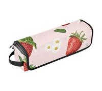FRODOTGV Sweet Strawberries Fruit Blush Hot Hair Tools Bag with Removable Heat Resistant Mat Women Essentials Storage Waterproof Curling Iron Travel Case Portable Organizer