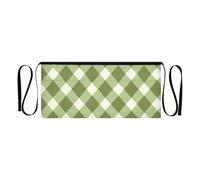 FRODOTGV Tabliers pour serveurs - Tablier de serveuse 3 poches - Tablier de serveur court à carreaux vert blanc imperméable - 30,5 cm, Plaid vert blanc, Taille unique