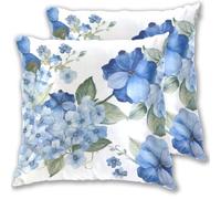 FRODOTGV Taie d'oreiller bleu vert blanc aquarelle hortensia Stay On taie d'oreiller taie d'oreiller fermeture éclair double XL taie d'oreiller coton taie d'oreiller taie d'oreiller taie d'oreiller