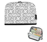 FRODOTGV Trousse à crayons de grande capacité avec fermeture éclair - Organiseur de rangement pour homme - Motif lignes d'école et salamandres