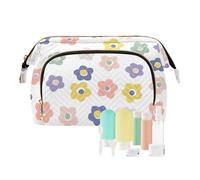 FRODOTGV Trousse de maquillage pour maquillage, cartes, argent, sacs cosmétiques portables pour sac à main, motif floral naïf marguerite, Marguerite florale rétro naïve, 1 Size