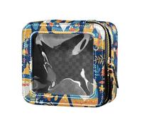 FRODOTGV Trousse de maquillage transparente avec bonshommes de neige mignons et mignons de Noël - Sac de toilette de voyage pour vernis à ongles pour filles et femmes, Nains de Noël mignons, Taille