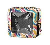 FRODOTGV Trousse de maquillage transparente avec bonshommes de neige mignons et mignons de Noël - Sac de toilette de voyage pour vernis à ongles pour filles et femmes, Léopard, 1 Size