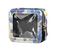 FRODOTGV Trousse de maquillage transparente étanche avec fermeture éclair pour filles - Rouge cerise - Blanc cerise, Fleur de pensée tricolore The Garden, Taille unique