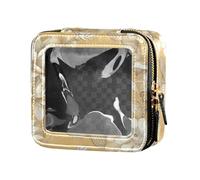 FRODOTGV Trousse de maquillage transparente imperméable avec fleurs jacinthes pivoine thym orange, 08, 1 Size