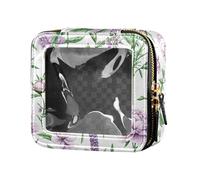 FRODOTGV Trousse de maquillage transparente imperméable avec fleurs jacinthes pivoine thym orange, 09, 1 Size