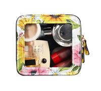 FRODOTGV Trousse de maquillage transparente Petite trousse de toilette Organisateur de fleurs tournesols décoratifs motif floral, tournesols décoratifs, 1 taille, Tournesols décoratifs à motifs