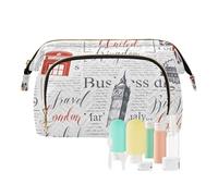 FRODOTGV Trousse de maquillage - Trousse de rangement - Motif essentiel sur le Royaume-Uni - London - Trousse de toilette de voyage, Motif sur Londres britannique, 1 Size
