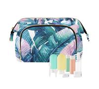 FRODOTGV Trousse de toilette de voyage pour femme, pinceaux de maquillage, bijoux légers, motif feuille de bananier tropical inhabituel, Motif feuille de bananier tropical insolite, 1 Size