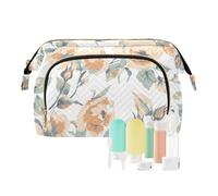 FRODOTGV Trousse de toilette de voyage, trousse de maquillage essentielle, trousse de maquillage pour période de printemps, fleurs et feuilles, Feuilles de fleurs de printemps, 1 Size