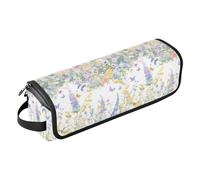 FRODOTGV Wild Summer Sac de voyage pour femme avec motif fleurs rustiques, papillon, aquarelle, fer à friser, étui de transport imperméable avec tapis résistant à la chaleur pour fers plats, fers à