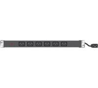 FROEHLICH & WALTER Bâti de prises 19 6 x IEC19 femelles dans boîtier aluminium 1U, 3 x 1,5mm câble 2,5m, RAL 9005 noir (808904)