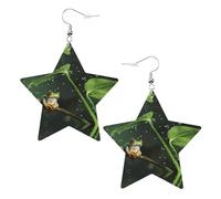 Frog and Rain Boucles d'oreilles tendance pour femme, boucles d'oreilles pendantes célestes en forme d'étoile pour un usage polyvalent, One Size, Cuir