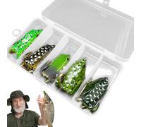 Frog Bass Lot de 5 leurres de pêche artificiels en Swimbait avec Crochets pour pêche à la Truite et au Bar