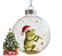 Frog Christmas Ornaments, 2D Animal Holiday Stocking Stuffers, Easy to Hanging and Splay, Decorative Frog Keepsakes for Christmas Trees, Indoor Bedroom, Living Room, Doors, Walls, 2.76 inches