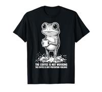 Frog Coffee is Not Working Sarcastic Exhaustion Halftone T-Shirt