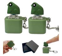 Frog Croaking Fidget Keychain, Rechargeable Croaking Frog Keyboard Clicker with Colorful Light-Up for Great Stress Reliever, Enjoy The Fun It Brings (2pcs)
