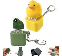 Frog Croaking Fidget Toy, Croaking Frog Keychain, Fun Rechargeable Frogs Keychain with Colorful Light, Send Packaging Box (1/2 Pcs) (Frog+Duck)