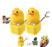 Frog Croaking Fidget Toy, Rechargeable Croaking Keychain Stress Reliever, Fun & Portable Anxiety Relief Duck Toy, Creative Animal Ornament, Portable Desk Stress Relief Gift (Duck*2)