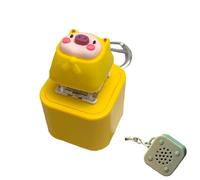 Frog Croaking Fidget Toy,Rechargeable Frog Croaking Keychain,Keyboard Fidget Clicker Toy with Colorful Lights,Fun & Portable Anxiety Relief Toys (Piglet hummed)