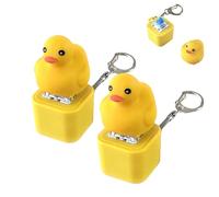 Frog Croaking Fidget Toy,Rechargeable Frog Croaking Keychain,Keyboard Fidget Clicker Toy with Colorful Lights,Fun & Portable Anxiety Relief Toys (Ducklings Quack*2)