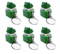 Frog Croaking Fidget Toy, Sound Button Fidget Keychain with Sound and Lights Toys for Kids Boys Girls Gift-Green 6pc