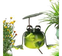 FROG FIGURINES DÉCORDE HOME, DÉCORATIONS ANIMALES EXTÉRIEURES - Décorations de grenouilles en fer extérieures | Décor de maison mignon, sculptures d'animaux en métal pour terrasse, tablette, étagère,