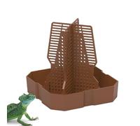Frog Food Bowl, Small Animal Feeder, 5.83x5.83x6.1 inches Built in Climbing Ladder, Stimulates Natural Hunting, Reptile Feeding Dish for Lizards, Bearded Dragons, Geckos, Frogs