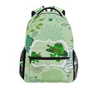 Frog Guitar Leaf Shoulder Backpack Student Bookbags for Travel Kid Girls Boys
