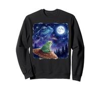 Frog Howling at The Moon Night Sky Animal Art Sweatshirt
