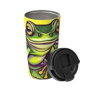 Frog In A Pond Carry An Isotherme Mug à café isotherme 500 ml Garde les boissons chaudes pendant des heures, parfait pour le café, le thé et plus encore.
