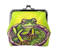 Frog in a Pond Petit porte-monnaie rectangulaire pour femme avec fermeture à baiser, format de poche, mini porte-monnaie pour femme