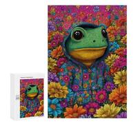 Frog in Floral Hoodie Puzzle 1000 Pièces Educa Jouet en Bois Cadeau Unique Décoration Intérieure Jeu Éducatif Challenge Toy Adultes Et Enfants À Partir De 14 Ans 300 PCS