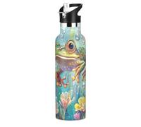 Frog in The Water Bouteille d'eau isotherme sans BPA avec couvercle à bec verseur anti-fuite pour voyage et sport