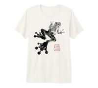 Frog Japanese Ink Wash Traditional Asian Art T-Shirt Haut de Gamme