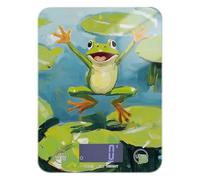 Frog Jumping on The Lily Pads Balance numérique facile à nettoyer pour cuisine 5 kg/5 g g avec 4 unités pour régime, pâtisserie (piles non incluses)