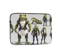 Frog King Sac pour ordinateur portable 15" Motif grenouille - Parfait pour les affaires, les voyages, l'école, le bureau, poche intérieure antichoc pour ordinateur portable