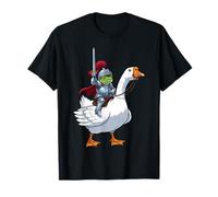 Frog Knight Riding a Goose Medieval Fantasy T-Shirt