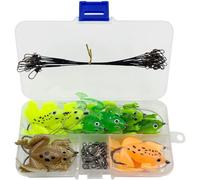 Frog Lures With 4 Legs,30 Pieces,Realistic Silicone Rotating Fishing With Anti-Grass Hook,10 Connectors And 10 Rigs For Bar,Pike,Sweet And Saltwater Fishing