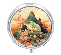 Frog on Mountain - Petit pilulier étanche à 3 compartiments - Organiseur de voyage pour poche ou sac à main - Mini pilulier portable pour médicaments et vitamines