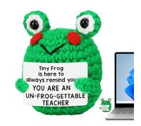 Frog positif aucrochet - Posse à main en chemise, grenouille émotionnelle avec une phrase encourageante, conception mignonne et originale | Gift créatif de chaussette rembourrée pour la Saint-Valentin