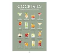 Frog Posters - Affiche cocktails : 16 recettes cocktails - 70 cm x 100 cm - Papier de qualité musée - Made in France - Ecoresponsable - Livrée dans un tube protecteur en carton - Idée cadeau