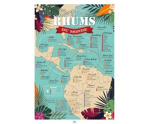 Frog Posters - Affiche rhum : carte des 100 meilleurs rhums du monde - Papier de qualité musée éco-responsable - 30x40cm, 50x70cm et 70x100cm (30 x 40 cm)