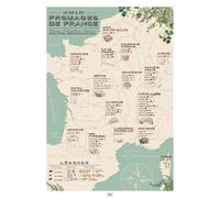Frog Posters - Carte des fromages de france: 50 fromages AOC - 50 cm x 70 cm - Papier de qualité musée - Made in France - Ecoresponsable - Livrée dans un tube protecteur en carton - Idée cadeau