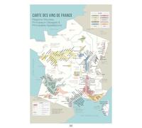 Frog Posters - Carte des vins de France, vignoble de France, 200 appellations et cépages de vin - 30 cm x 40 cm - Papier de qualité musée - Made in France - Ecoresponsable - Idée cadeau