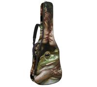 Frog Prince Princess of Childhood Sac pour guitare acoustique avec 2 poches, bandoulière réglable et crochet arrière, convient pour guitares électriques, basses et guitares classiques, Grenouille