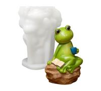 Frog Silicone Mold - Non Stick Reusable Garden Decor Craft Form Durable Casting Tool, Flexible DIY Maker | Plaster Concrete Clay Candle Shaping Mould for Backyard Patio Pathway Home Yard